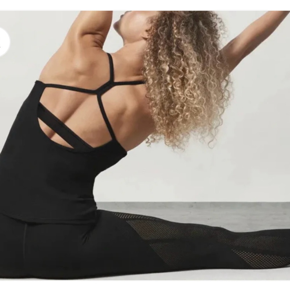 Athleta Black Strappy Back Tank Top